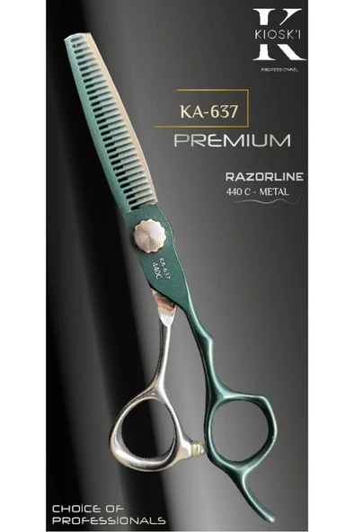 Kioski Profesyonel Premium Lüks Ara (Efile) Makas 440-C 6 Numara KA-637 ürün görseli 1