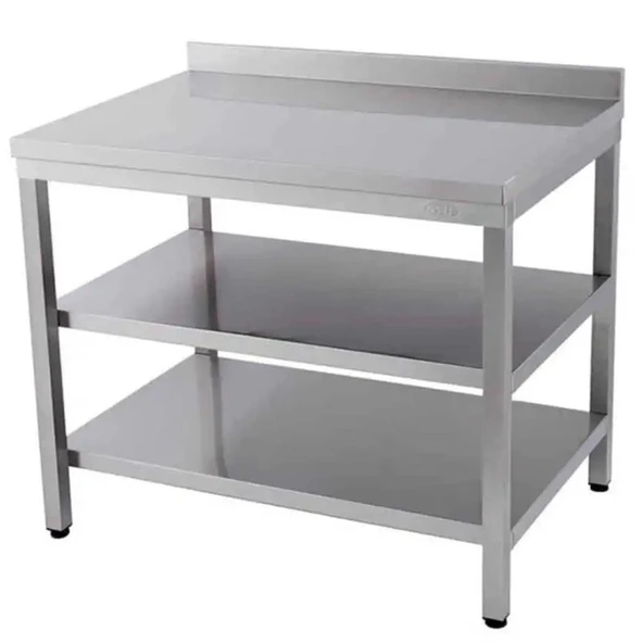 Öztiryakiler 7911.16070.04 Çalışma Tezgahı Ara Raflı Sırtlı 160x70 Cm ürün görseli 1