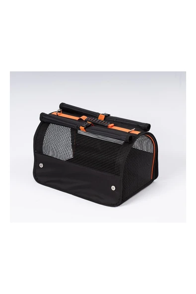 Brave Paws Perdeli Flybag Plastik Yırtılmaz Fileli Kedi Ve Köpek Havayolu Taşıma Çantası Siyah ürün görseli 1