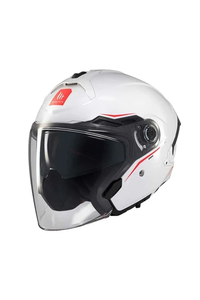 MT Cosmo Sv Solid A0 Parlak Beyaz Açık Kask - Resim 4