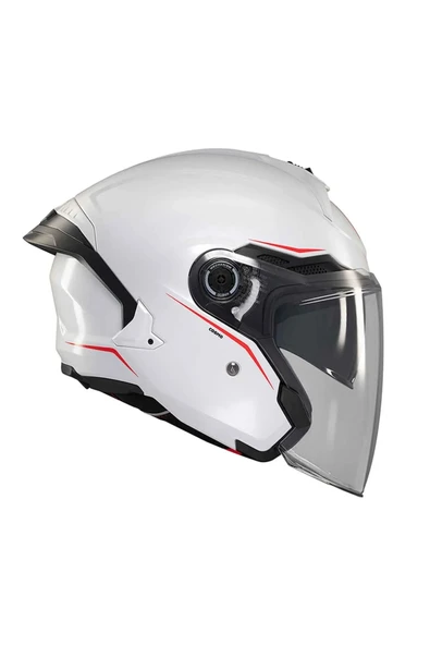 MT Cosmo Sv Solid A0 Parlak Beyaz Açık Kask - Resim 6