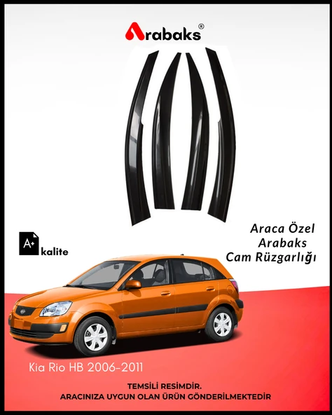 Kia Rio HB 2006-2011 Cam Rüzgarlığı 4'lü Takım (MUGEN TİP, DAYANIKLI MALZEME, KOLAY MONTAJ) ürün görseli 1