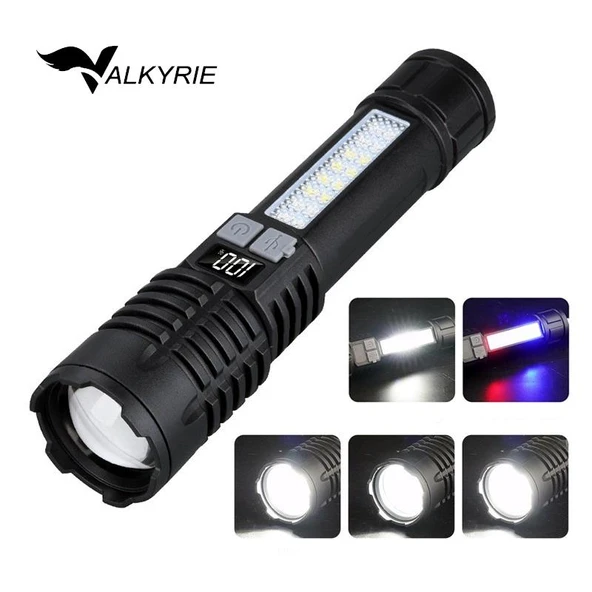 Valkyrie Şarjlı LED El Feneri 5 Işık Modu Type-C Şarjlı Çakar Modlu Zoom Özellikli ürün görseli 1