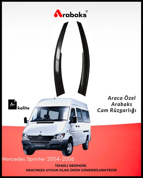 Mercedes Sprinter 2004-2006 Cam Rüzgarlığı 2'li Takım (MUGEN TİP, DAYANIKLI MALZEME, KOLAY MONTAJ) ürün görseli 1