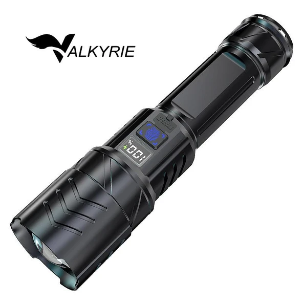 Valkyrie Şarjlı LED El Feneri 3 Mod Zoom Dijital Göstergeli Type-C Hızlı Şarj ürün görseli 1