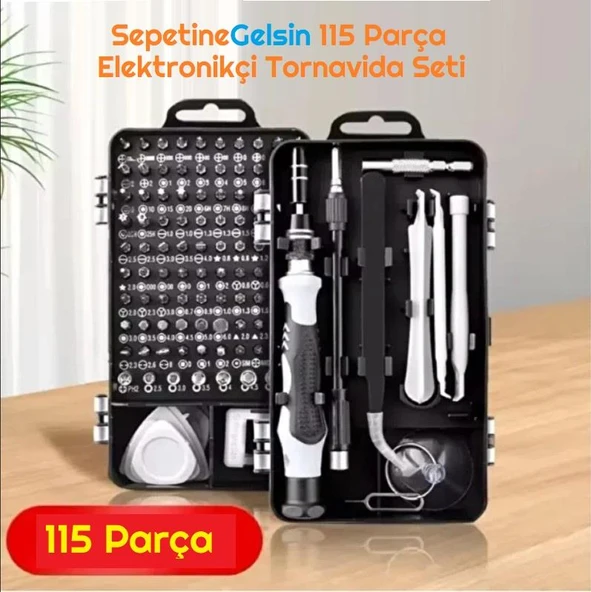 Sepetinegelsin 115 Parça Elektronikçi Tornavida Seti ürün görseli 1