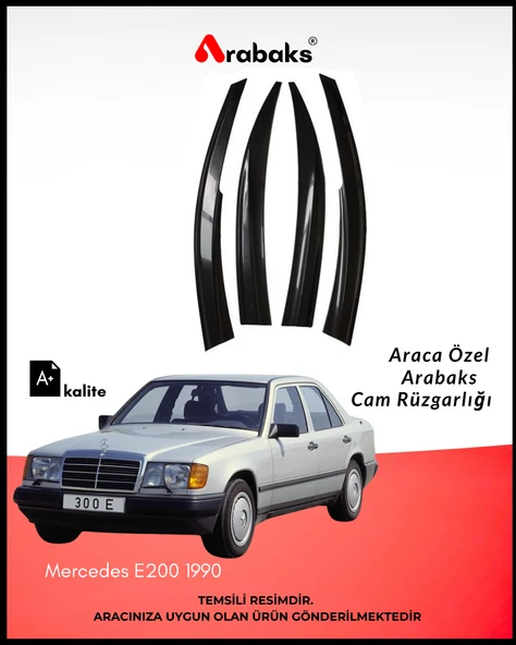 Mercedes E200 1990 Cam Rüzgarlığı 4'lü Takım (MUGEN TİP, DAYANIKLI MALZEME, KOLAY MONTAJ) ürün görseli 1