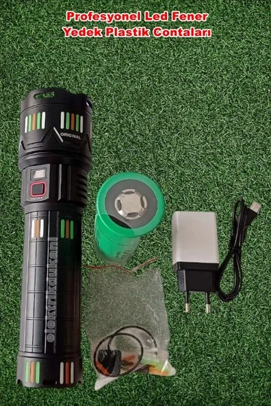 POWERDEX 50w Şarjlı Ledli Profesyonel Su Geçirmez El Feneri 5.000Lm 24000mAh 30A Lityum Pil IP65 (Typ-C Şarj + Powerbank ürün görseli 1