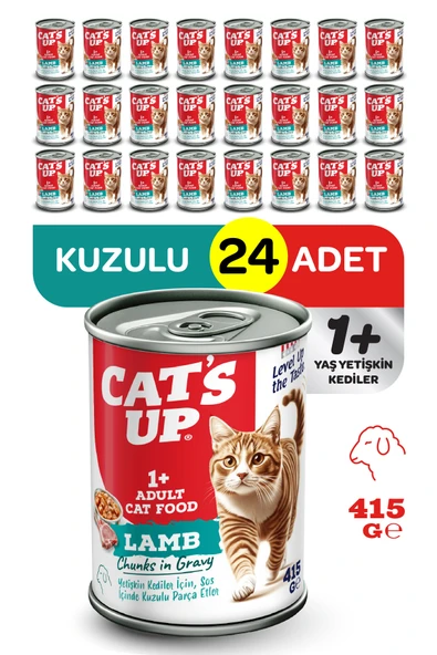 Cats Up Yaş Yetişkin Kedi Maması Kuzu Etli 415gr 24Lü ürün görseli 1