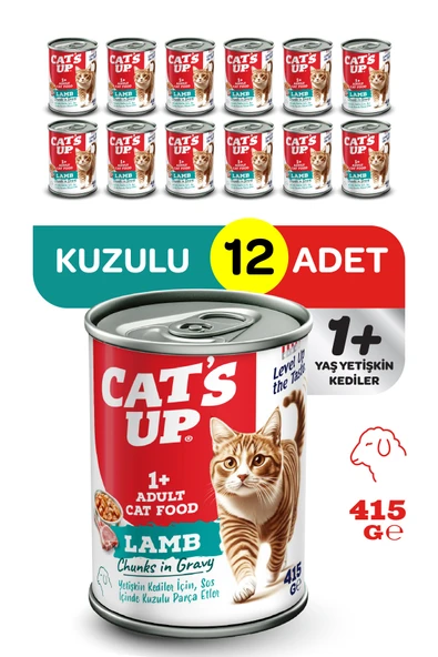 Cats Up Yaş Yetişkin Kedi Maması Kuzu Etli 415gr 12Li ürün görseli 1