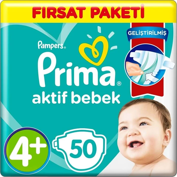Prima Bebek Bezi 4+ Beden 10-15 KG Maxi Plus 50 Adet Fırsat Pk ürün görseli 1