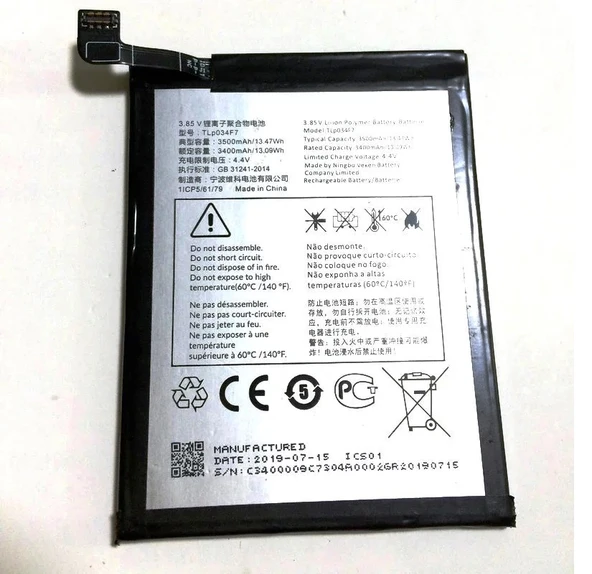 Vodafone Smart V10 Pil Batarya TLp034F1 3400 mAh ürün görseli 1