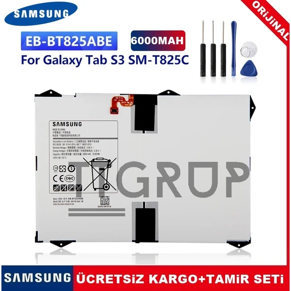 Samsung Galaxy Tab S3 Batarya Pil Eb-Bt825Abe Sm-T825C+Tamir Set ürün görseli 1