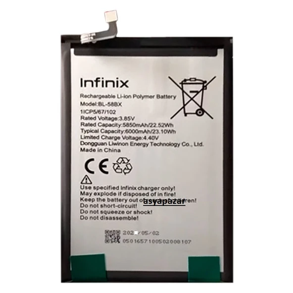 Infinix Hot 8-Hot 9 Play Pil Batarya İnfinix X650 Pil Batarya ürün görseli 1