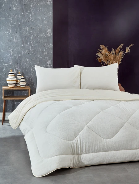 Komfort Home Tek Kişilik Welsoft Yorgan Çift Taraflı / Krem 155x215 cm ürün görseli 1