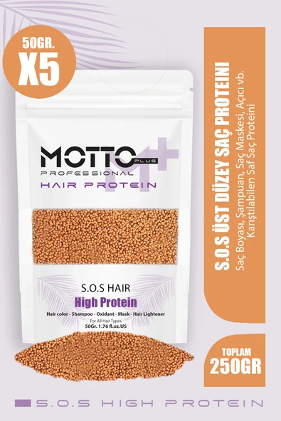 Motto Plus Professional Acil Kurtarma Saç Proteini Saç Boyama ve Renk Açma İşlemlerinde Yıpranmaya Karşı Etkili Formül 50gr ürün görseli 1