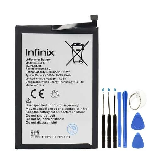 İnifix Hot 10 Lite Pil Batarya BL-49FX+Tamir Set 5000 mAh ürün görseli 1