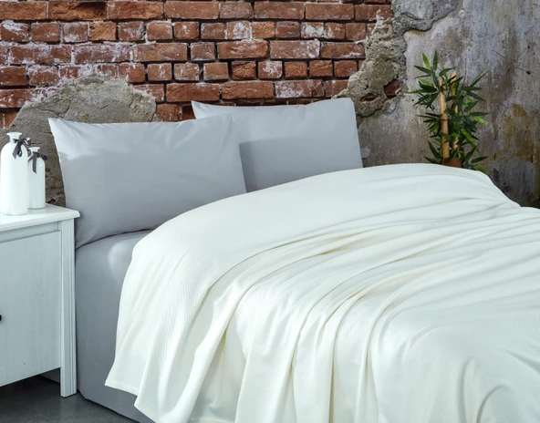 Komfort Home Çift Kişilik Ranforce %100 Pamuk Pike / Krem ürün görseli 1