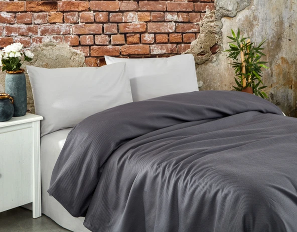 Komfort Home Çift Kişilik Ranforce %100 Pamuk Pike / Antrasit ürün görseli 1