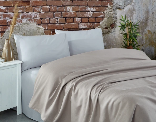 Komfort Home Çift Kişilik Ranforce %100 Pamuk Pike / Sütlü Kahve ürün görseli 1