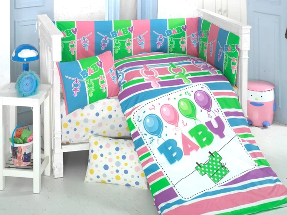 Komfort Home Bebek Uyku Seti 8 Parça Ranforce %100 Pamuk /Baby ürün görseli 1