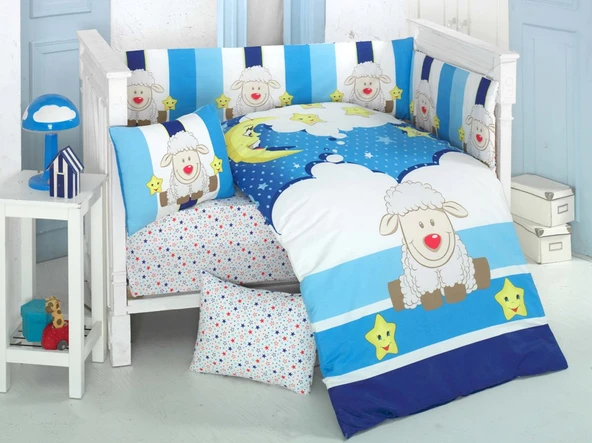 Komfort Home Bebek Uyku Seti 8 Parça Ranforce %100 Pamuk /Moon ürün görseli 1