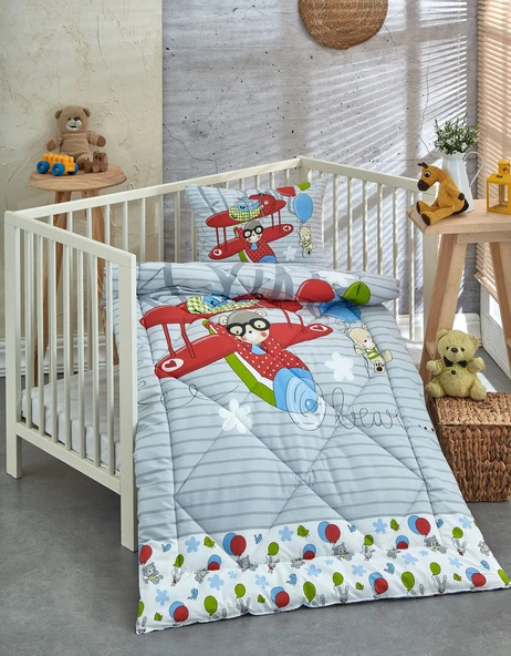 Komfort Home Ranforce Bebek Yorgan Seti %100 Pamuk / V12 ürün görseli 1