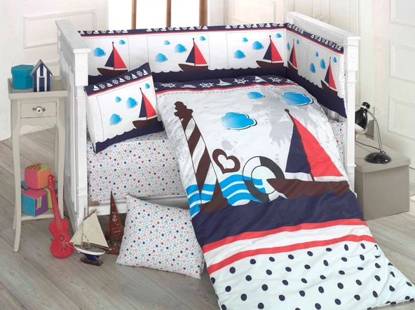 Komfort Home Bebek Uyku Seti 8 Parça Ranforce %100 Pamuk /Dümen ürün görseli 1