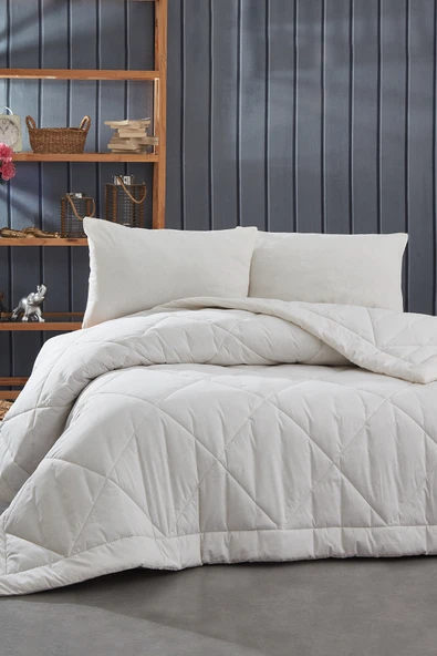 Komfort Home Battal Boy %100 Pamuk Kumaş Yorgan / Beyaz ürün görseli 1