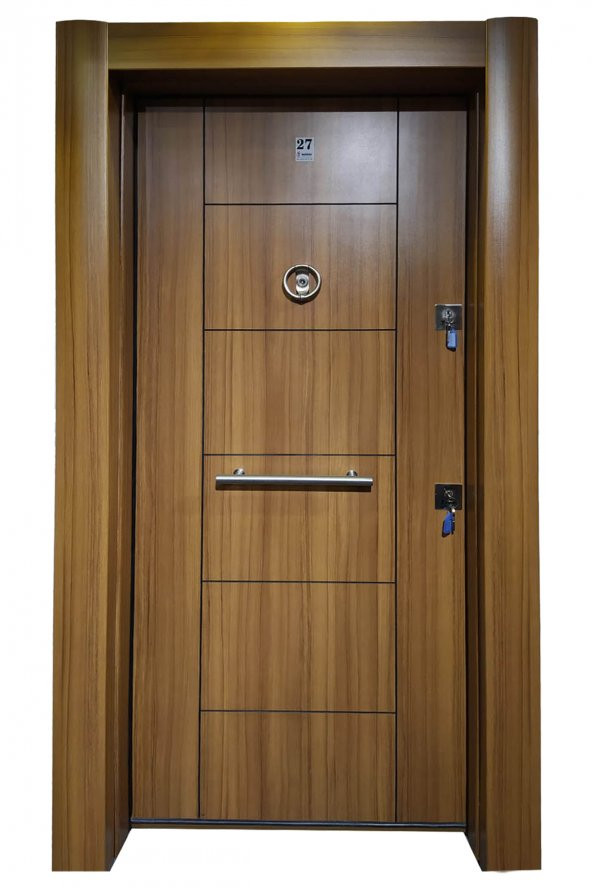 Tezwood 3654 Ahşap Kaplama Daire Çelik Kapı Rustik Model ürün görseli 1