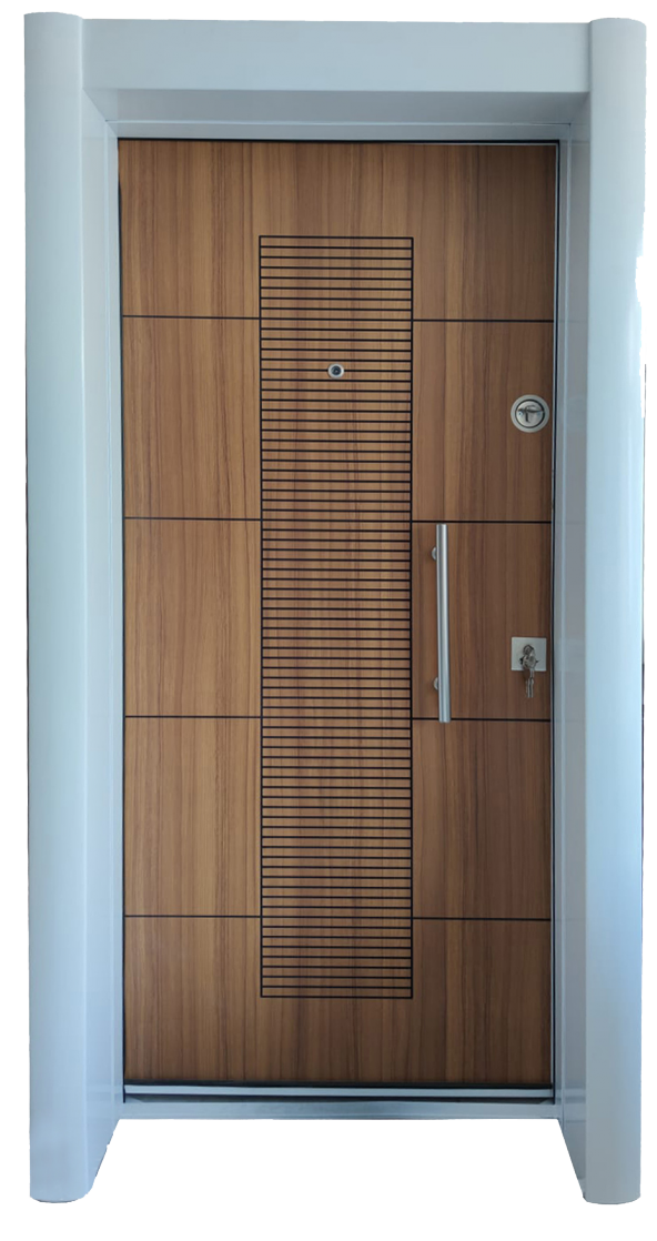 Tezwood 1593BK Rustik Model Çelik Daire Kapısı,Kale Kilit ürün görseli 1