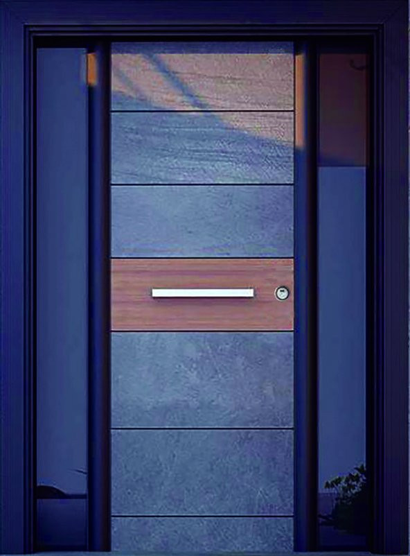 Tezwood 0147 Antrasit  Çelik Kapı,Bas-Açlı Bina ve Apartman Kapısı Sağ Açılım ürün görseli 1