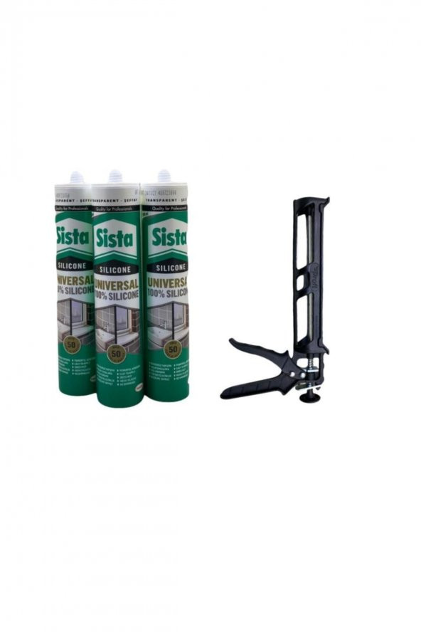 Sista Şeffaf Silikon 280 ml 3lü Set Plastik Silikon Tabancası ürün görseli 1