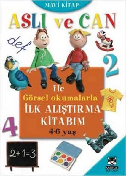 Aslı ve Can ile Görsel Okumalarla İlk Alıştırma Kitabım - Mavi Kitap (4-6 yaş) ürün görseli 1