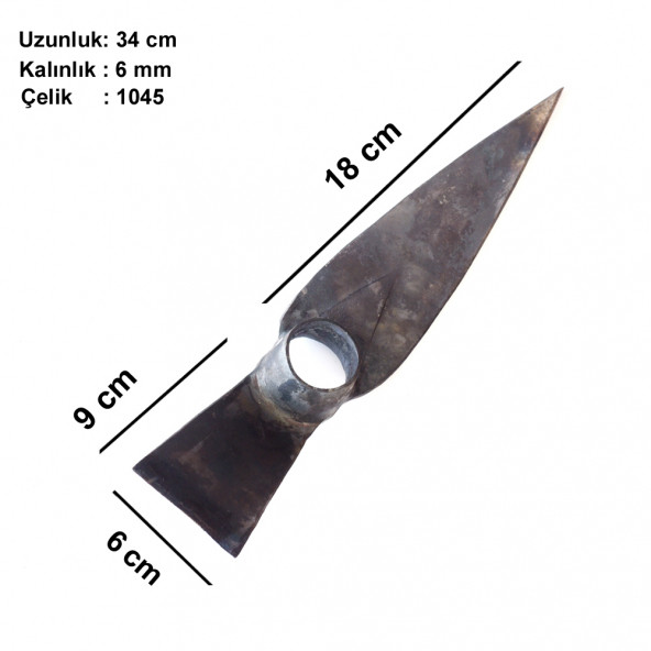 Tapan Bağ Bahçe Kazması 34 X 6 cm ( Kaynaksız % 100 El Yapımı ) ürün görseli 1
