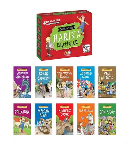 Çocuklar İçin Harika Klasikler– (10 Kitap+Soru Kitapçığı) ürün görseli 1