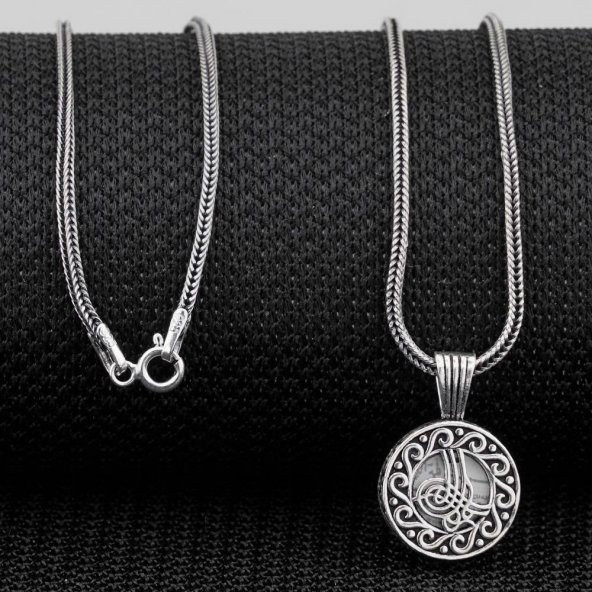 Cevşeni Kebir Dualı Osmanlı Tuğralı Gümüş Kolye ürün görseli 1