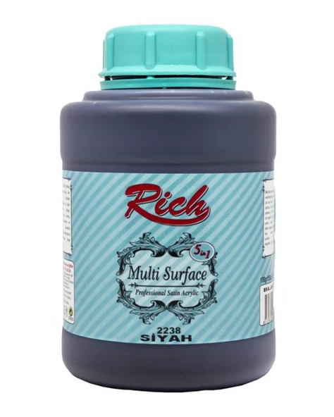 Rich Multi Surface Akrilik Boya Siyah 1750gr ürün görseli 1