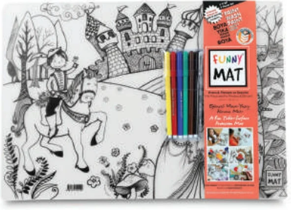 Funny Mat - Prens & Prenses Ve Dansçılar 6'Lı Kalem Hediyeli 30 x 40 cm ürün görseli 1