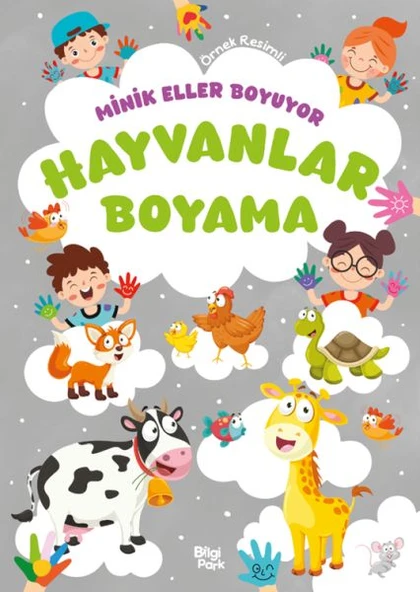 Minik Eller Boyuyor – Hayvanlar Boyama Kitabı (Örnek Resimli) ürün görseli 1