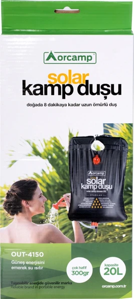 Solar Kamp Duşu Taşınabilir Siyah - Resim 2