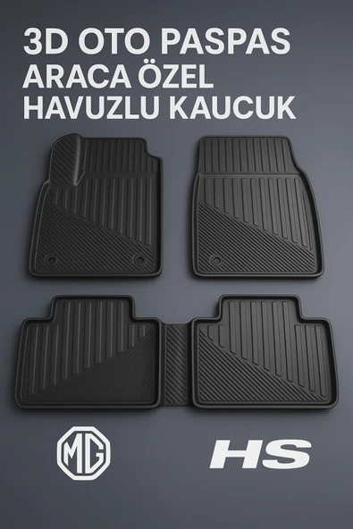 Black Gold Mg Hs Uyumlu 3D Oto Paspas Havuzlu - Mg Hs Benzinli 2018+ ürün görseli 1