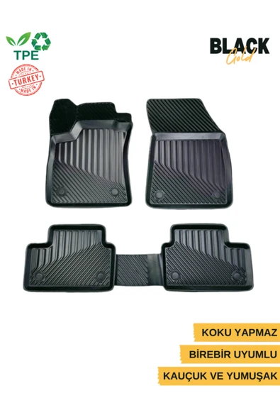 Black Gold Citroen Nemo 2008+ 3D Kauçuk Oto Paspas Birebir Uyumlu Any ürün görseli 1