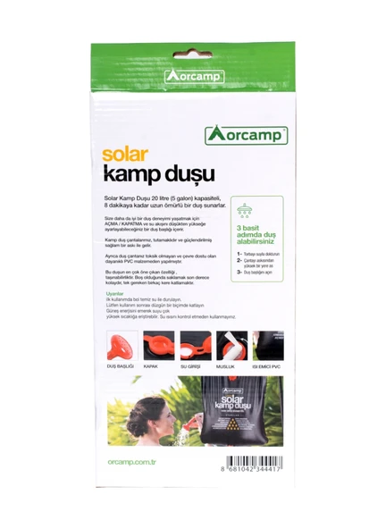 Solar Kamp Duşu Taşınabilir Siyah - Resim 3