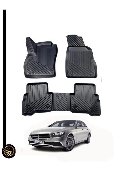 Black Gold Mercedes E Serisi w213 2016+ Araca Özel 3D Kauçuk Oto Paspas Sonne ürün görseli 1