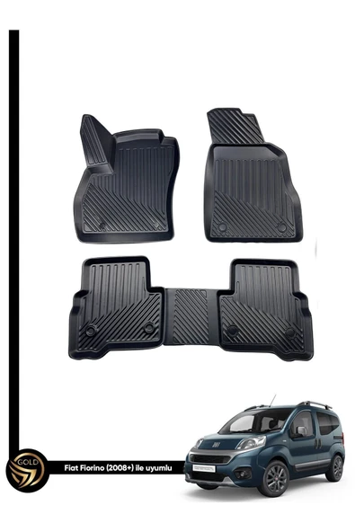 Black Gold Fiat Fiorino Ile Birebir Uyumlu Ruins 3d Havuzlu Paspas ürün görseli 1