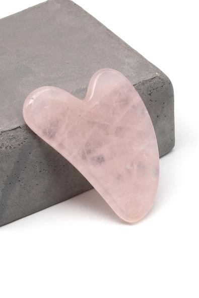 Pembe Kuvars Doğal Taş Gua Sha Yüz Masaj Taşı ürün görseli 1
