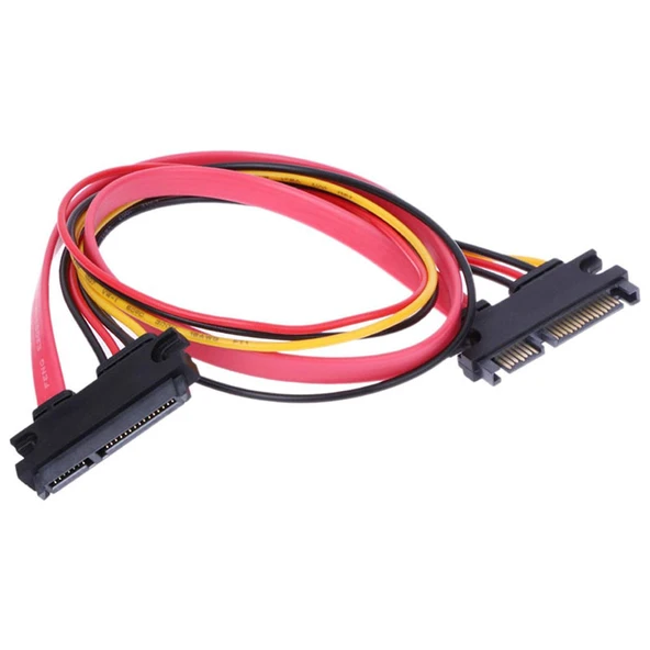 Sata data 22 pin power uzatma kablosu 15+7 Pin sata data power uzatma kablo 1m ürün görseli 1