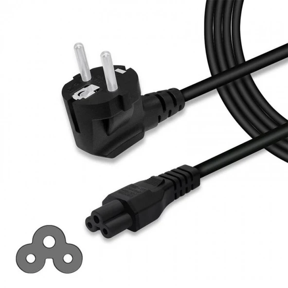 3x0.75 yonca power kablo notebook adaptör güç kablosu 3m ürün görseli 1
