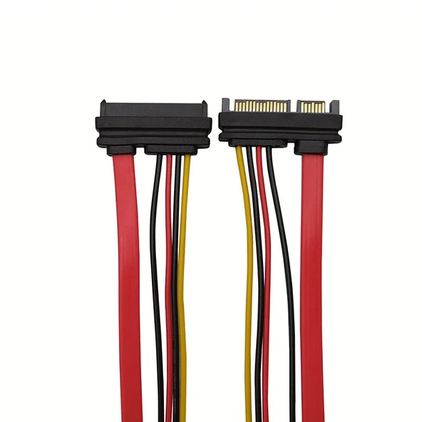 Sata data 7+15 pin power uzatma kablosu 22 pin sata data power uzatma kablosu 50 cm ürün görseli 1
